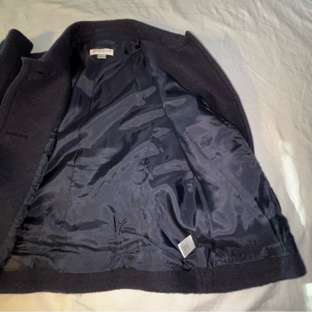 Pendleton Navy Blue 100% Wool Swing Jacket, Butto… - image 6